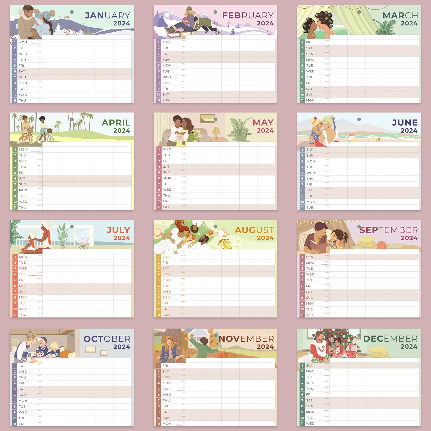 Mom's Family Calendar 20242025 Clever Fox® Mom's Family Calendar 2025