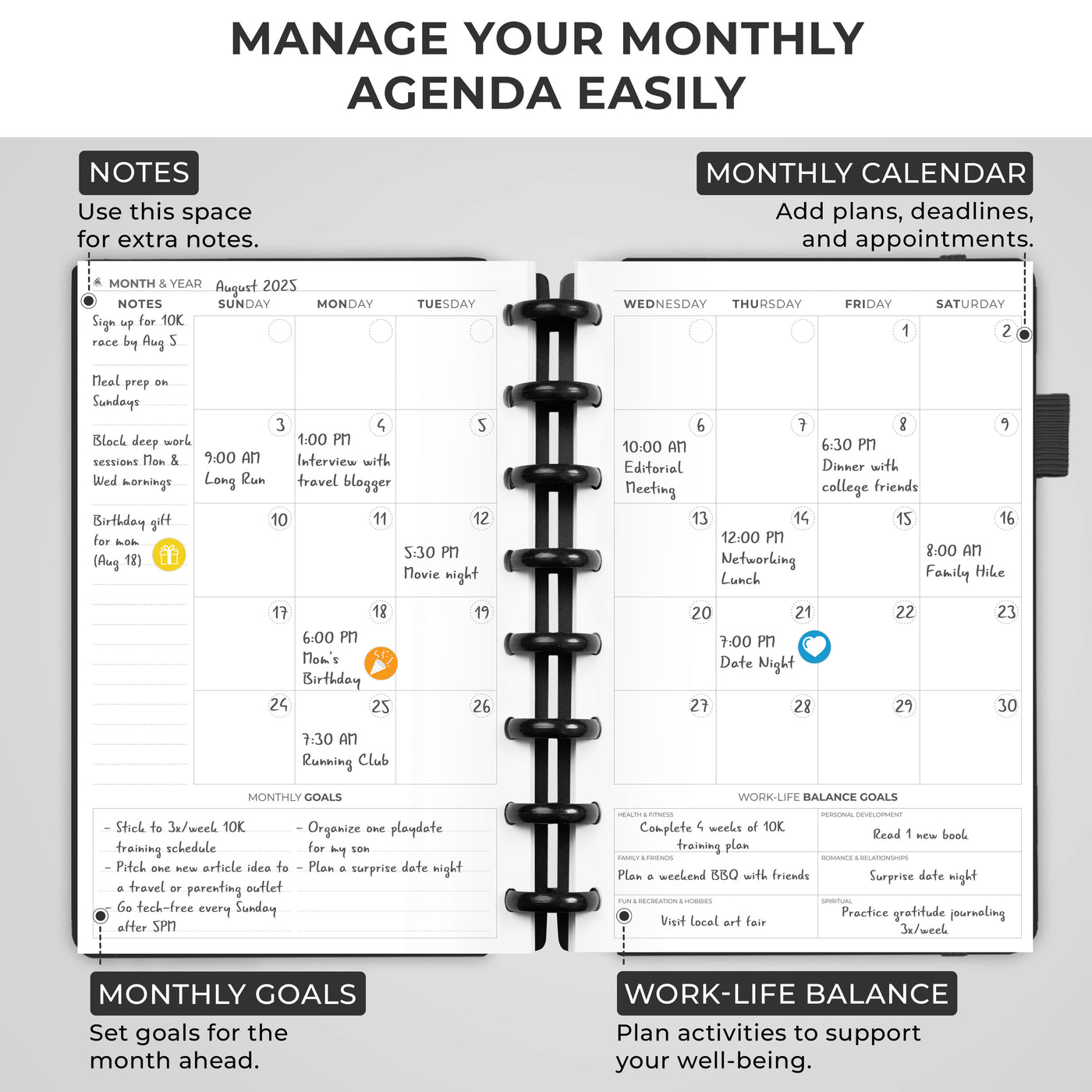 Disc-Bound Weekly Planner