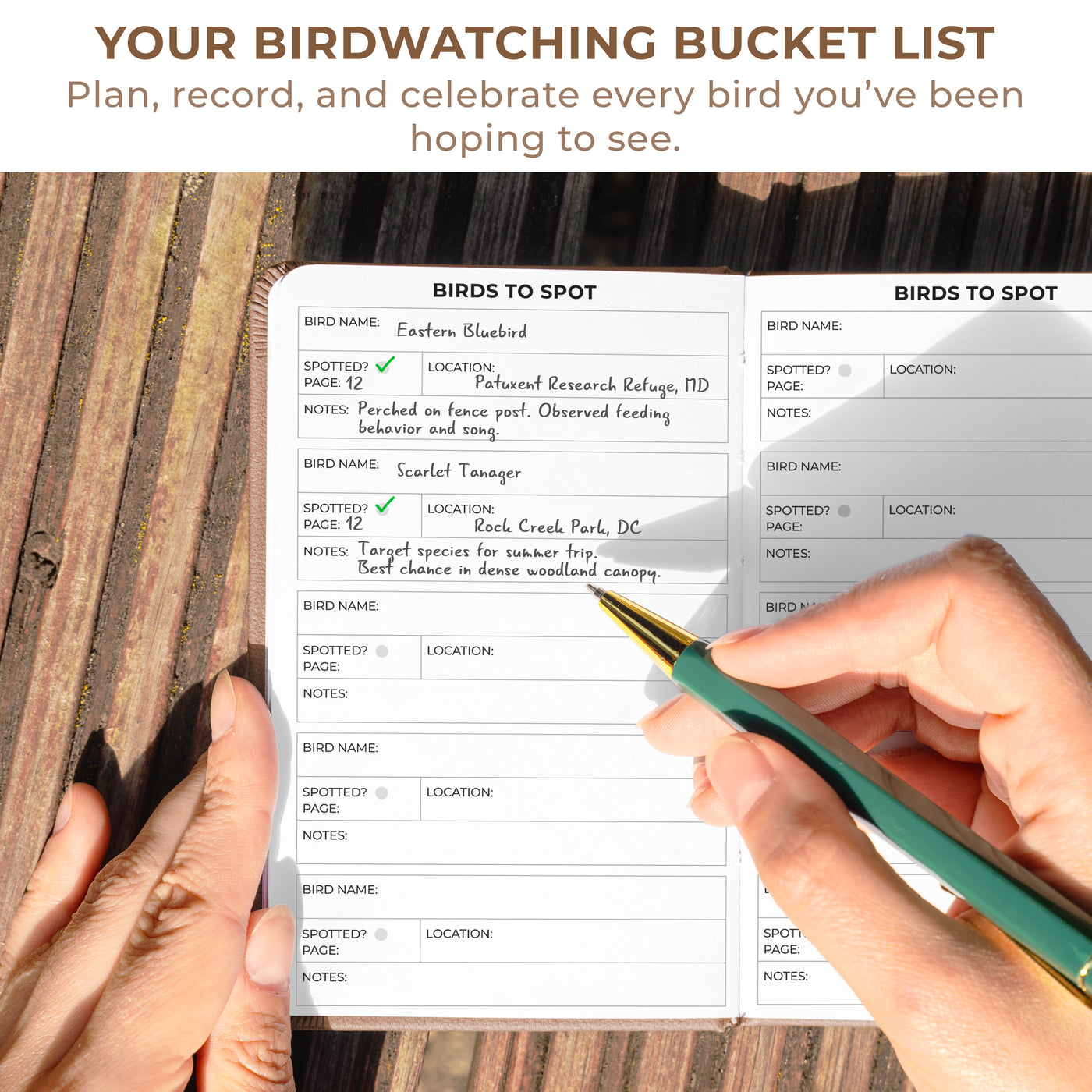 Birder's Journal Pocket – Bird Watcher Log Book