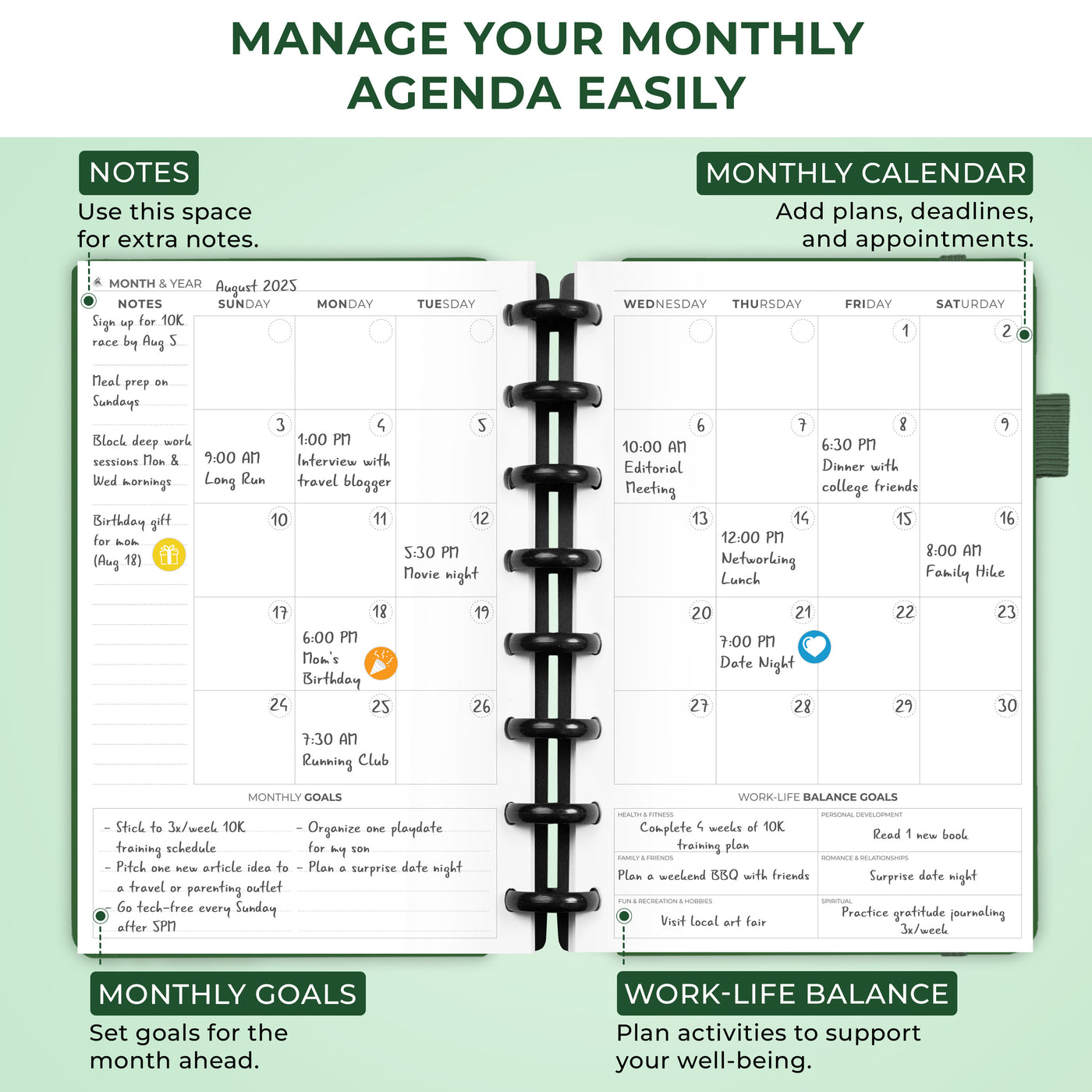 Disc-Bound Weekly Planner