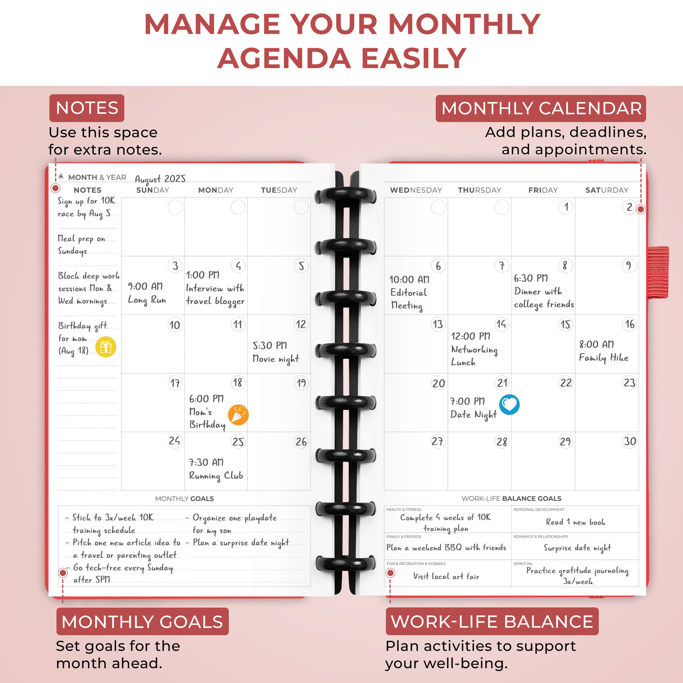 Disc-Bound Weekly Planner
