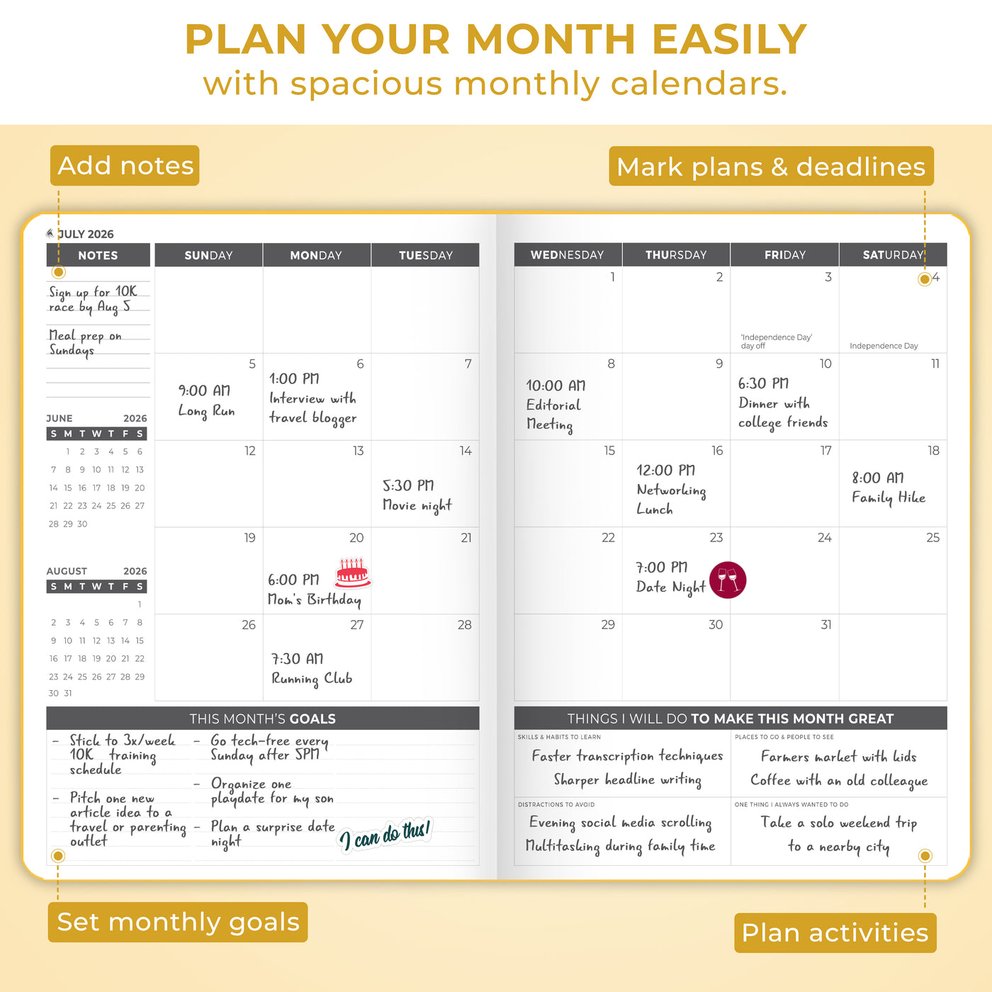 Dated Weekly Planner PRO 2026