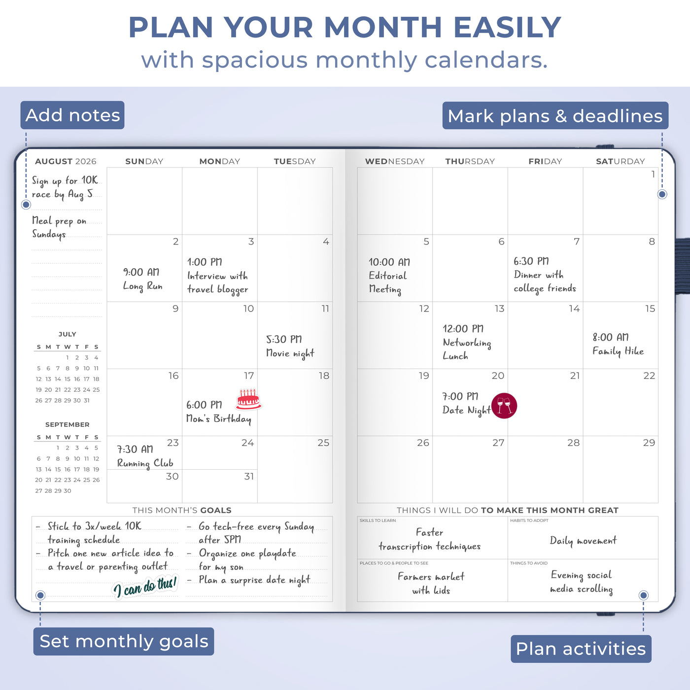 Clever Fox Dated Hourly Weekly Planner 2026