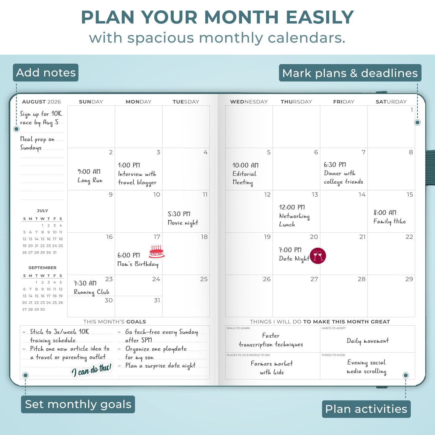Clever Fox Dated Hourly Weekly Planner 2026