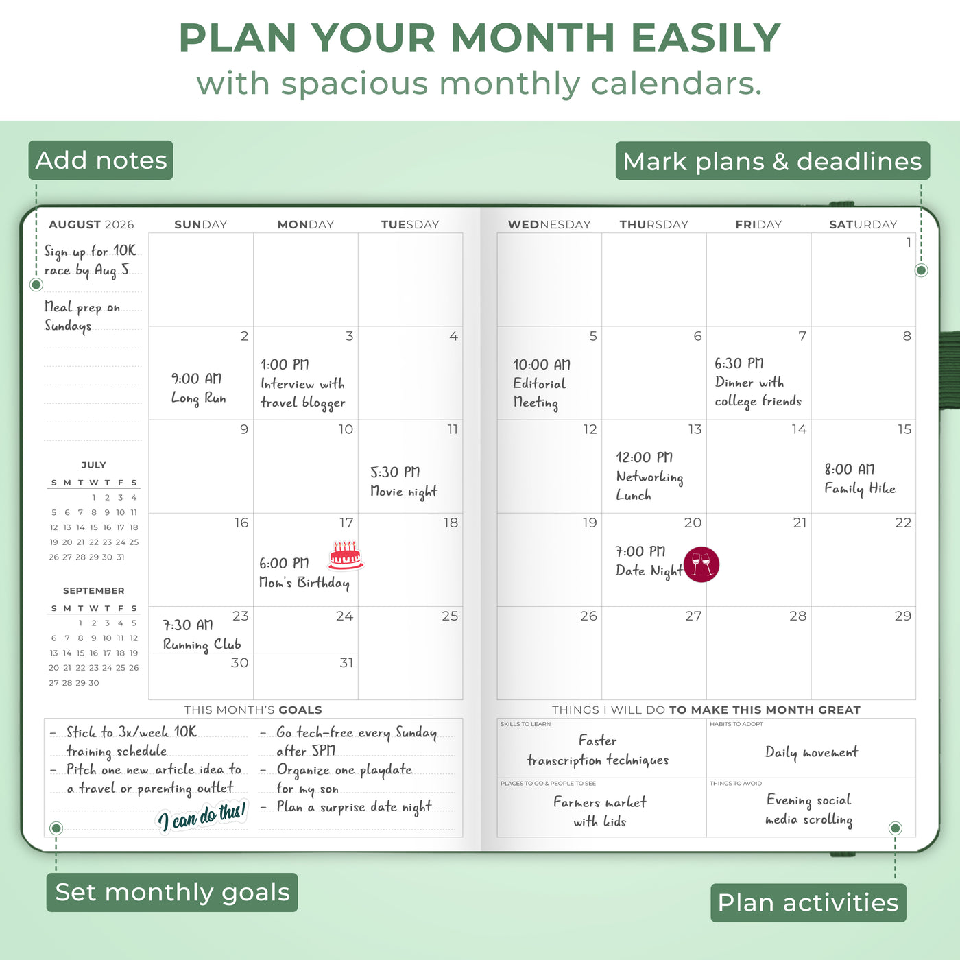 Clever Fox Dated Hourly Weekly Planner 2026