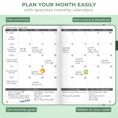 Undated Weekly Planner - Plan & Stay On Top of Your Goals