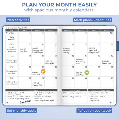 Undated Weekly Planner - Plan & Stay On Top of Your Goals