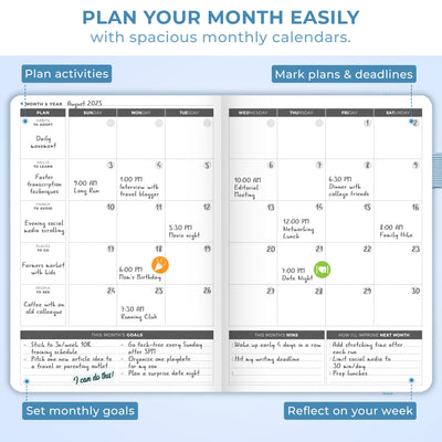 Undated Weekly Planner - Plan & Stay On Top of Your Goals