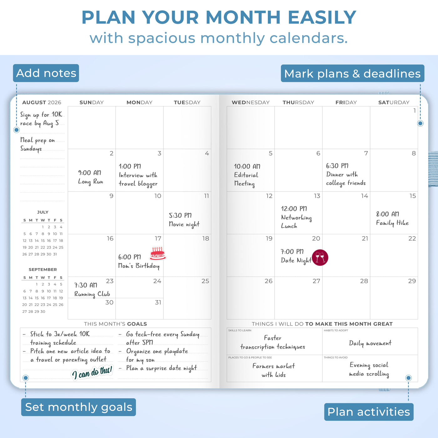 Clever Fox Dated Hourly Weekly Planner 2026