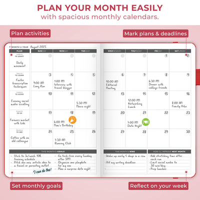 Undated Weekly Planner - Plan & Stay On Top of Your Goals