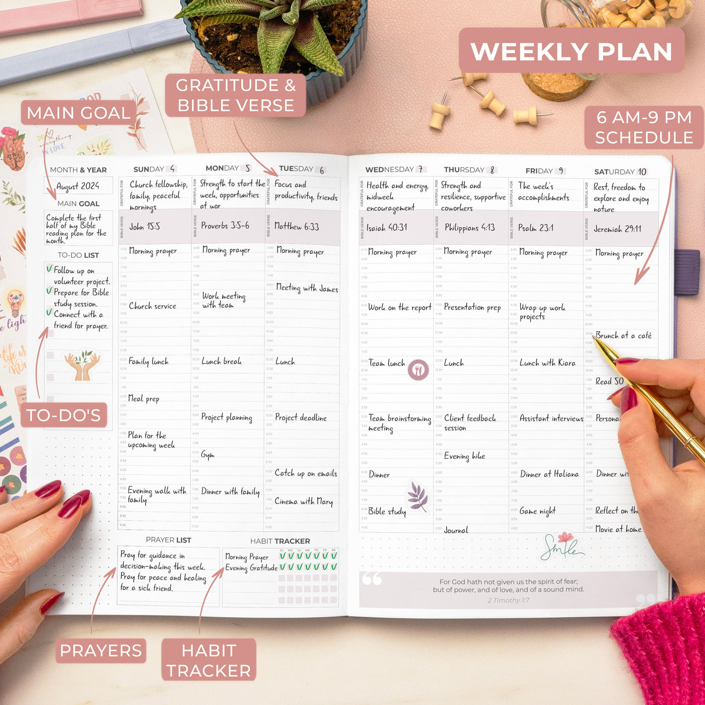 Christian Hourly Weekly Planner