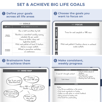 Undated Weekly Planner - Plan & Stay On Top of Your Goals