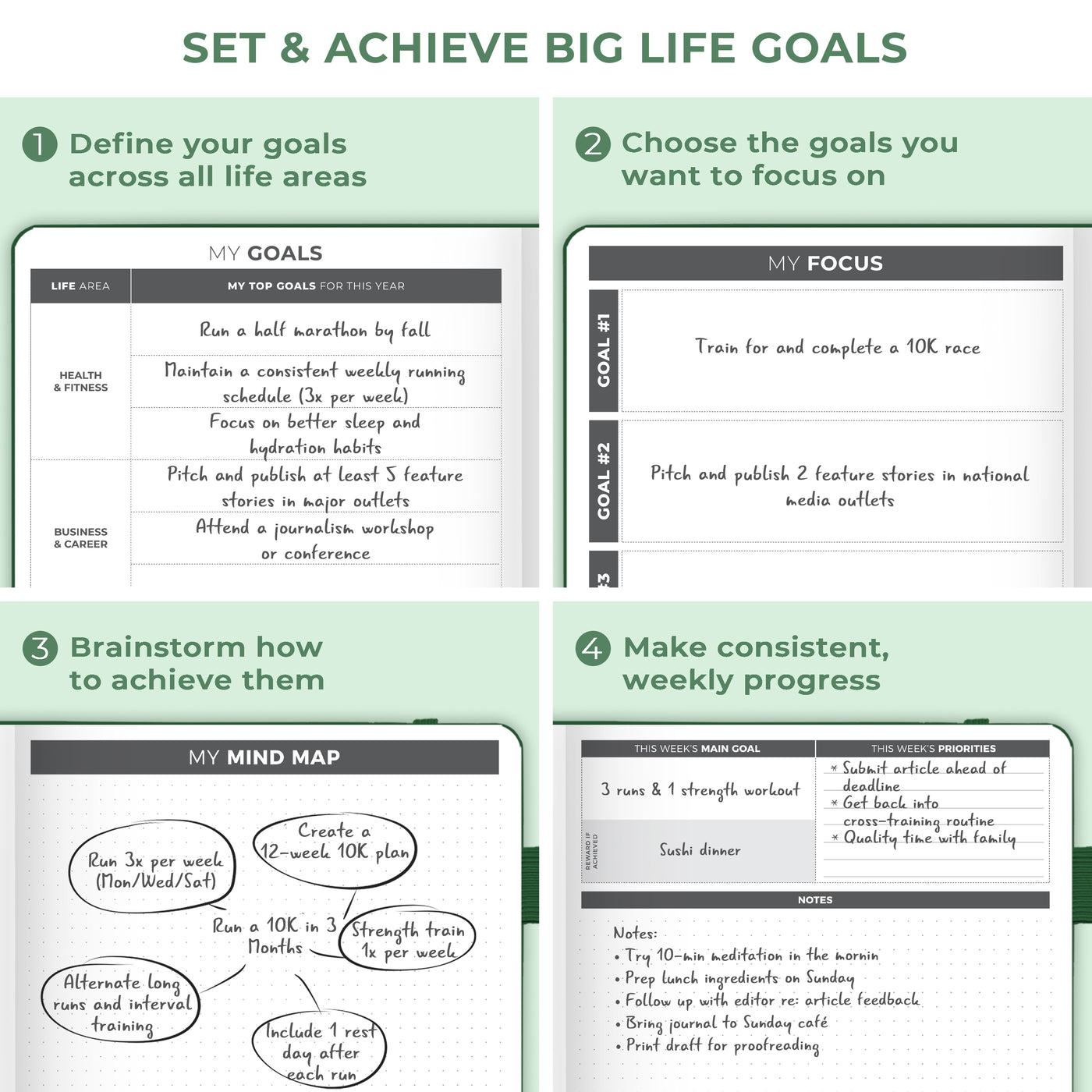 Undated Weekly Planner - Plan & Stay On Top of Your Goals
