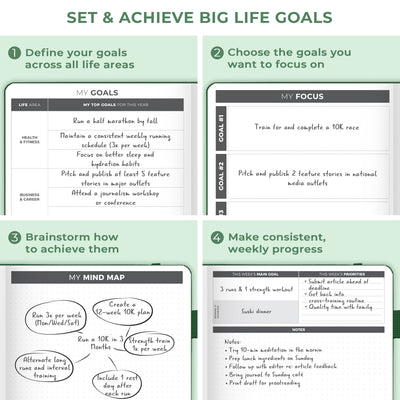 Undated Weekly Planner - Plan & Stay On Top of Your Goals