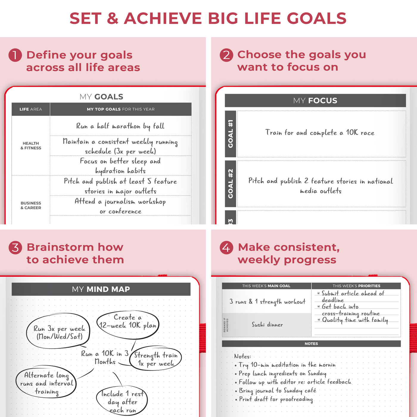 Undated Weekly Planner - Plan & Stay On Top of Your Goals