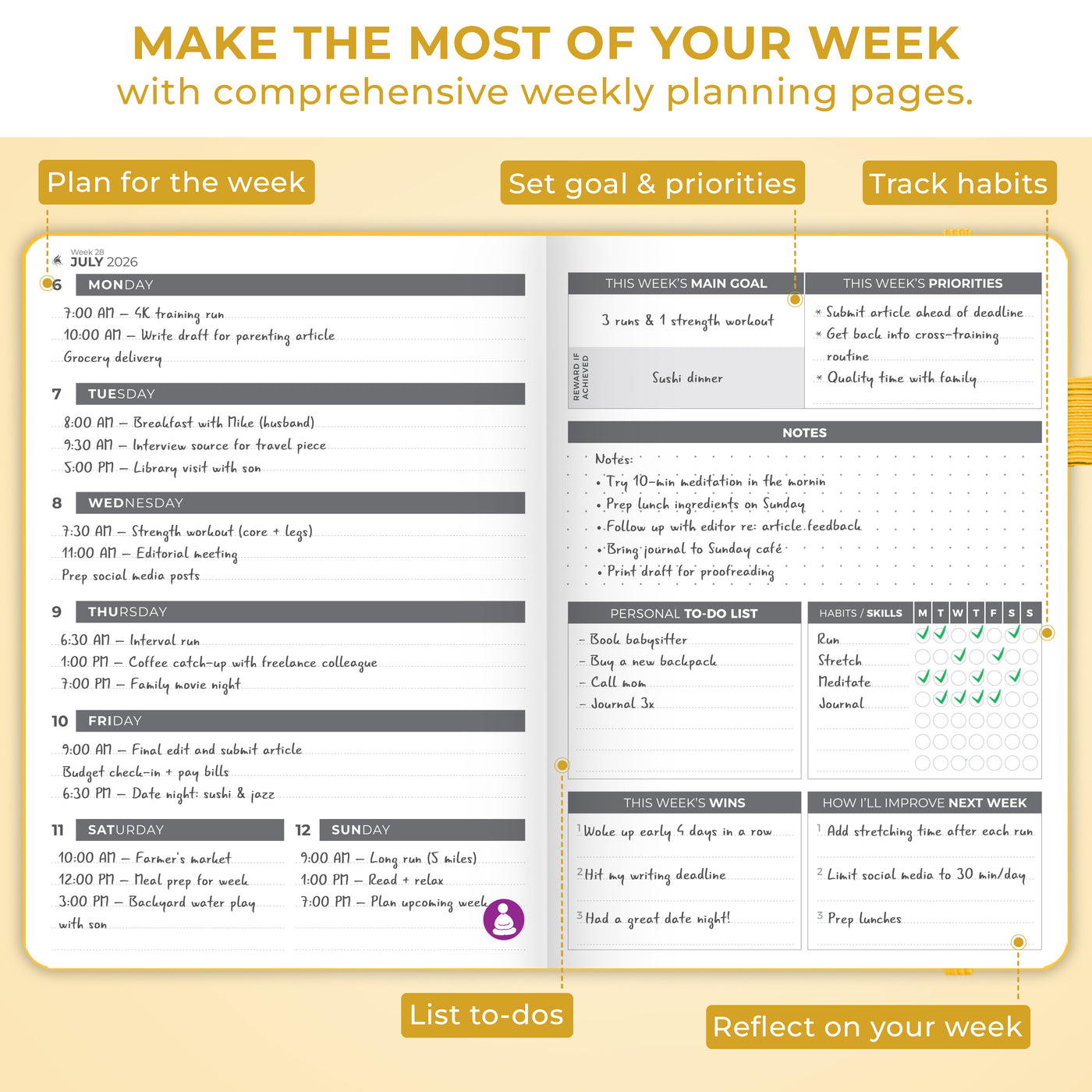 Dated Weekly Planner 2026