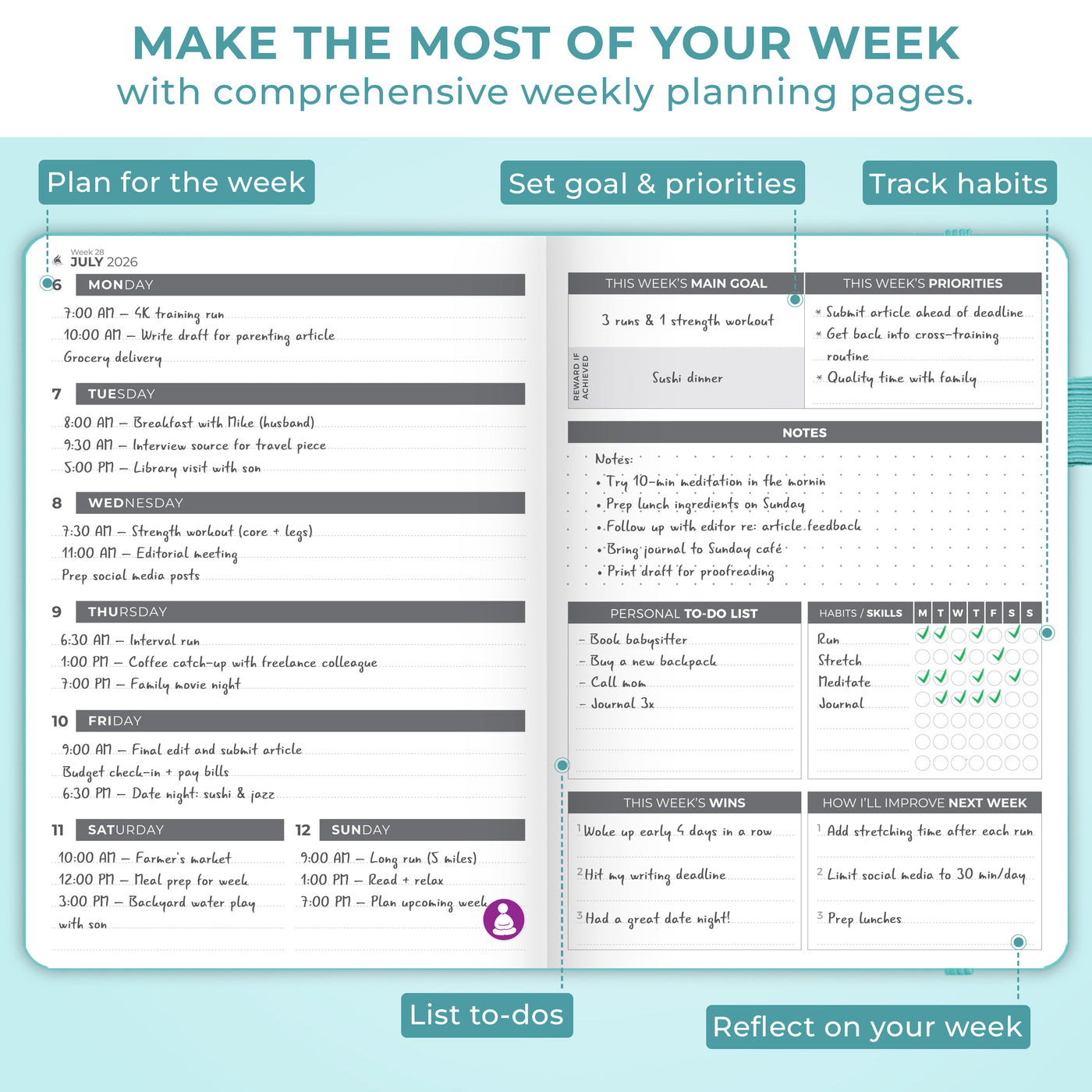 Dated Weekly Planner 2026