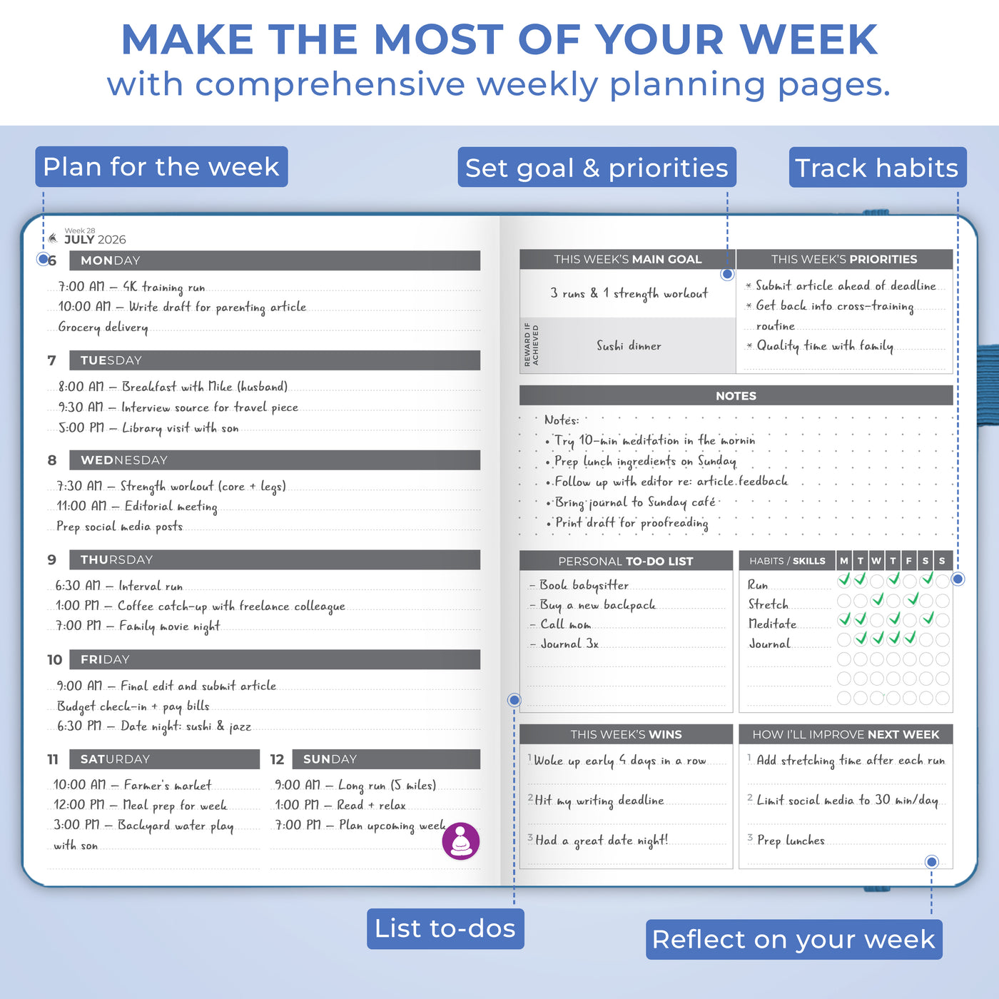 Dated Weekly Planner 2026