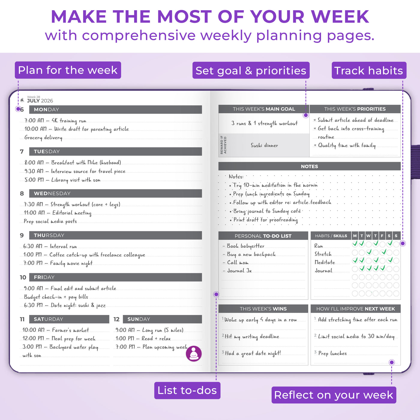 Dated Weekly Planner 2026