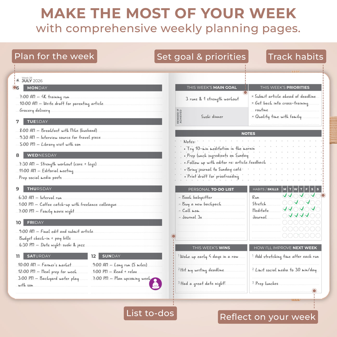 Dated Weekly Planner 2026
