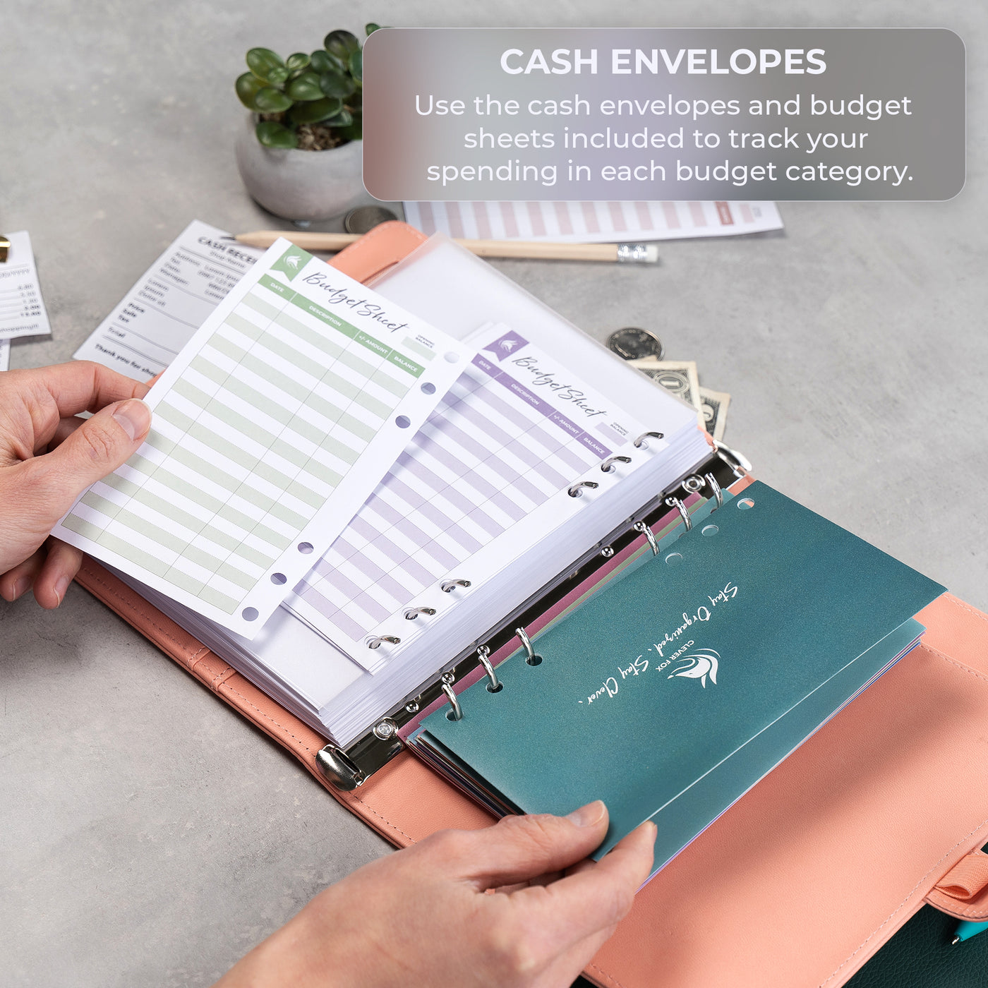 CFBO Clever Fox Budget Planner & Monthly Bill Organizer with Pockets.  Expense Tracker Notebook, Budgeting Journal and Financial Plann
