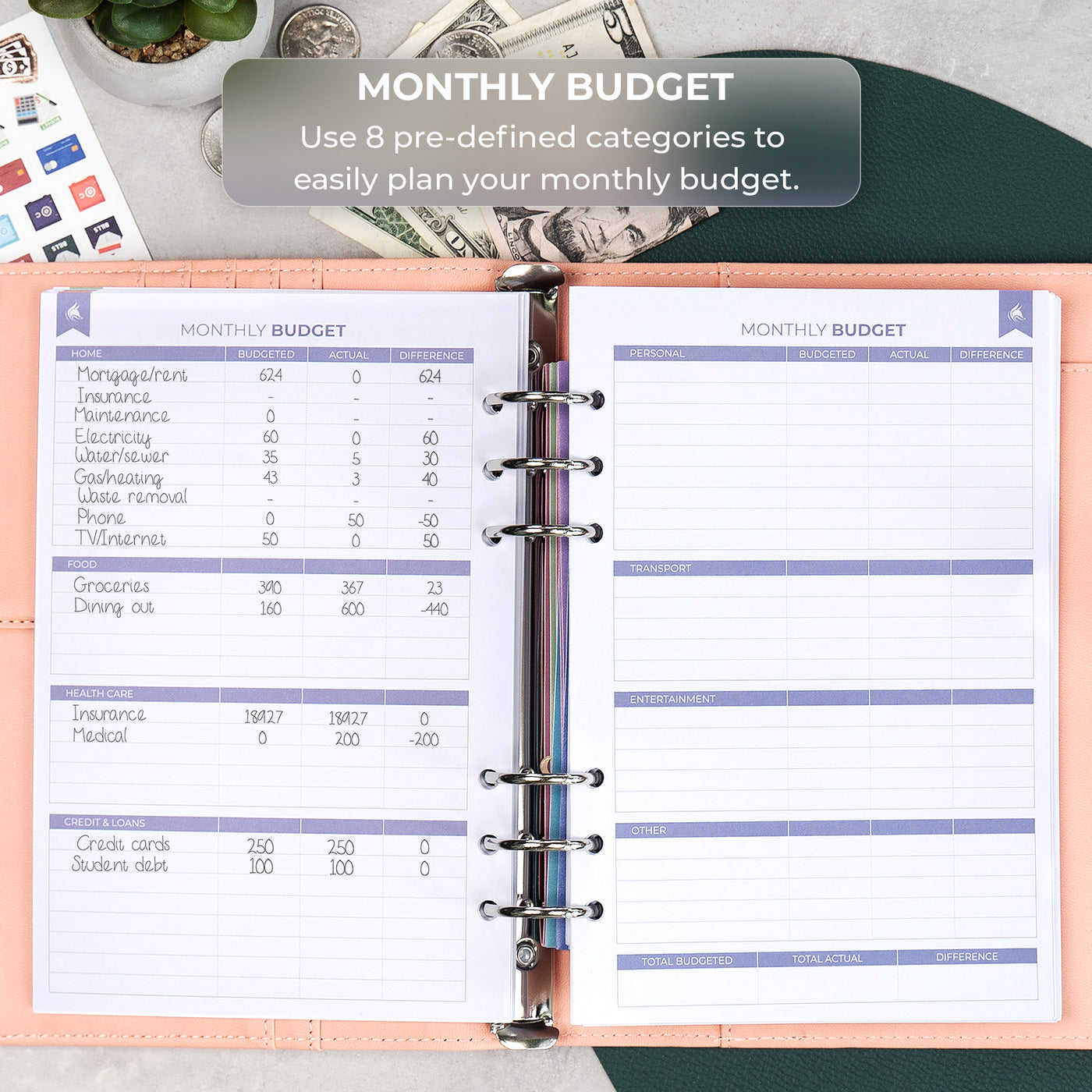 12 Month Gradient Monthly Budget Planner, Finance Journal,budget  Binder,personal Finance, Expense Tracking,printable Finance Planner 