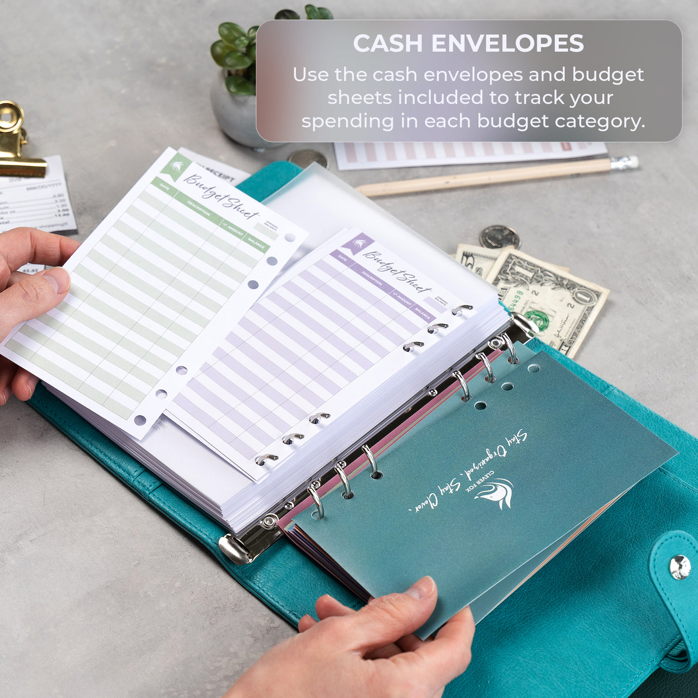 2022 Cuir Notebook Binder Planificateur Budget Organisateur Cash