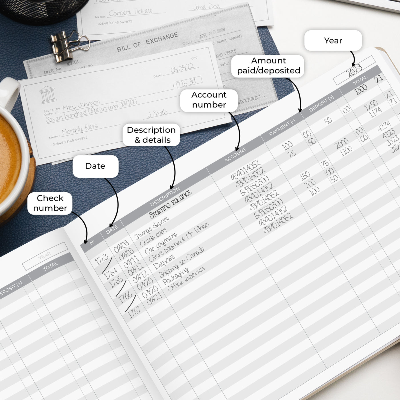 Ledger Use Accounting Ledger Book Horizontal – Clever Fox®