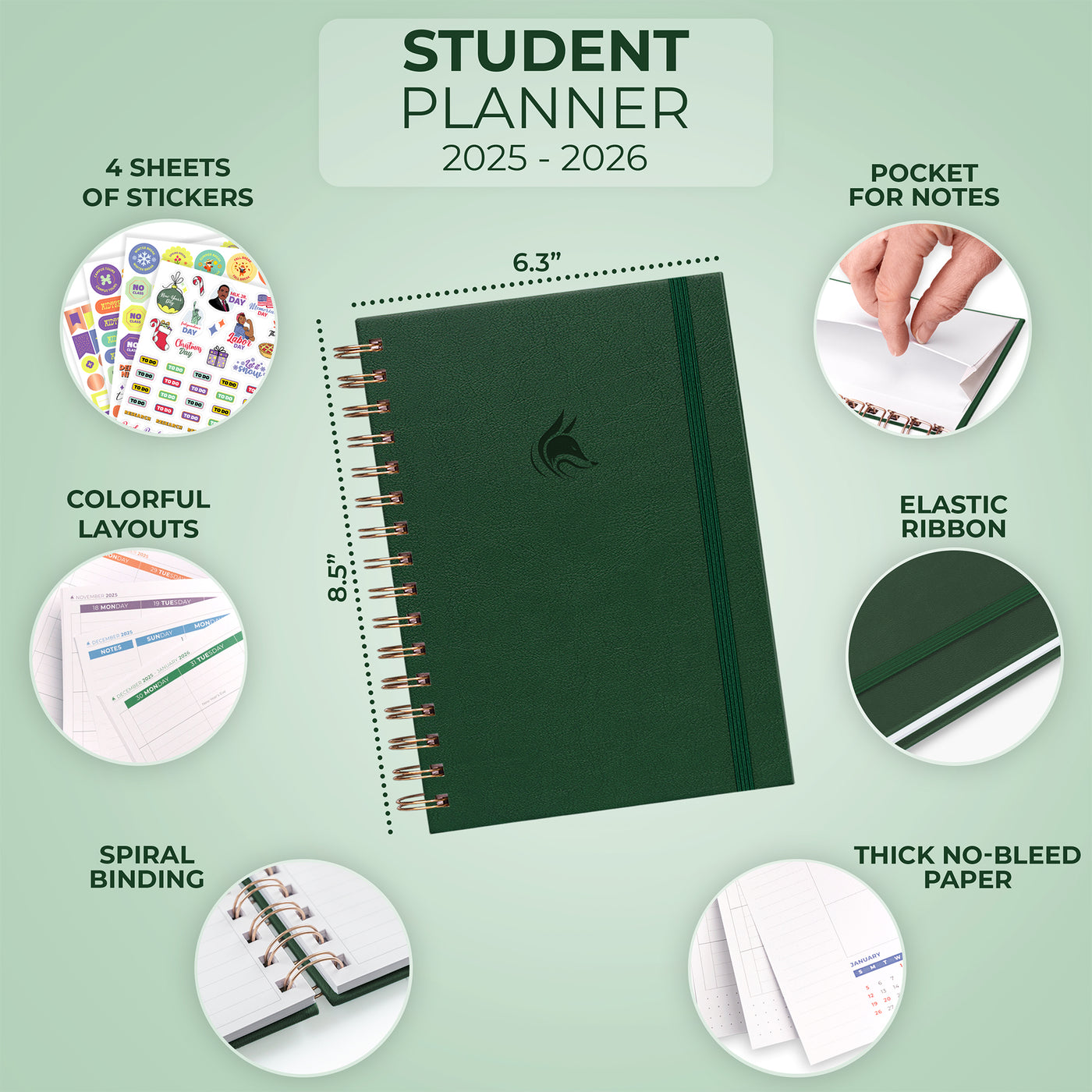 Academic Student Planner 2025-2026 – Clever Fox®