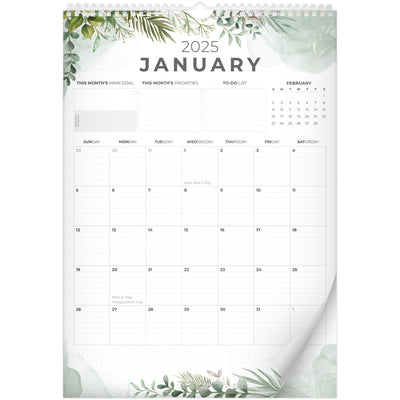 Wall Calendar Jan 2025 - Dec 2026