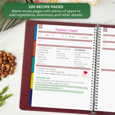 Recipe Book Binder with Tabs