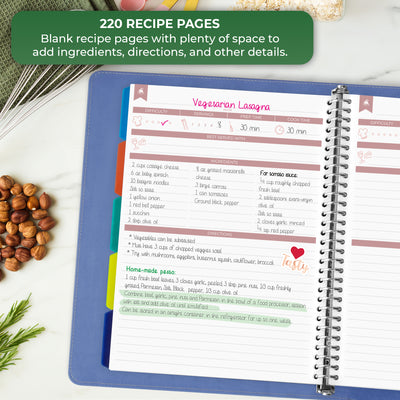 Recipe Book Binder with Tabs