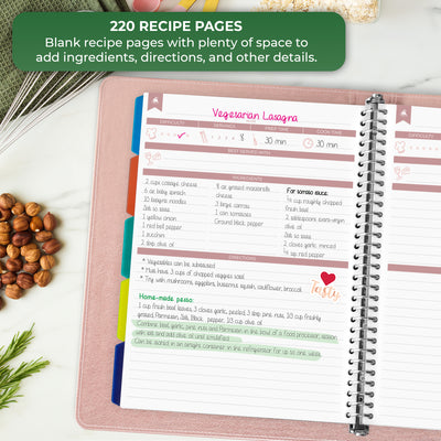 Recipe Book Binder with Tabs