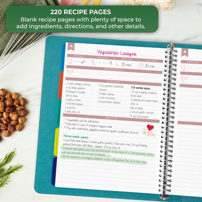 Recipe Book Binder with Tabs