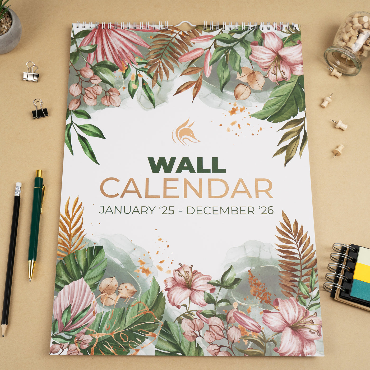 Wall Calendar Jan 2025 - Dec 2026