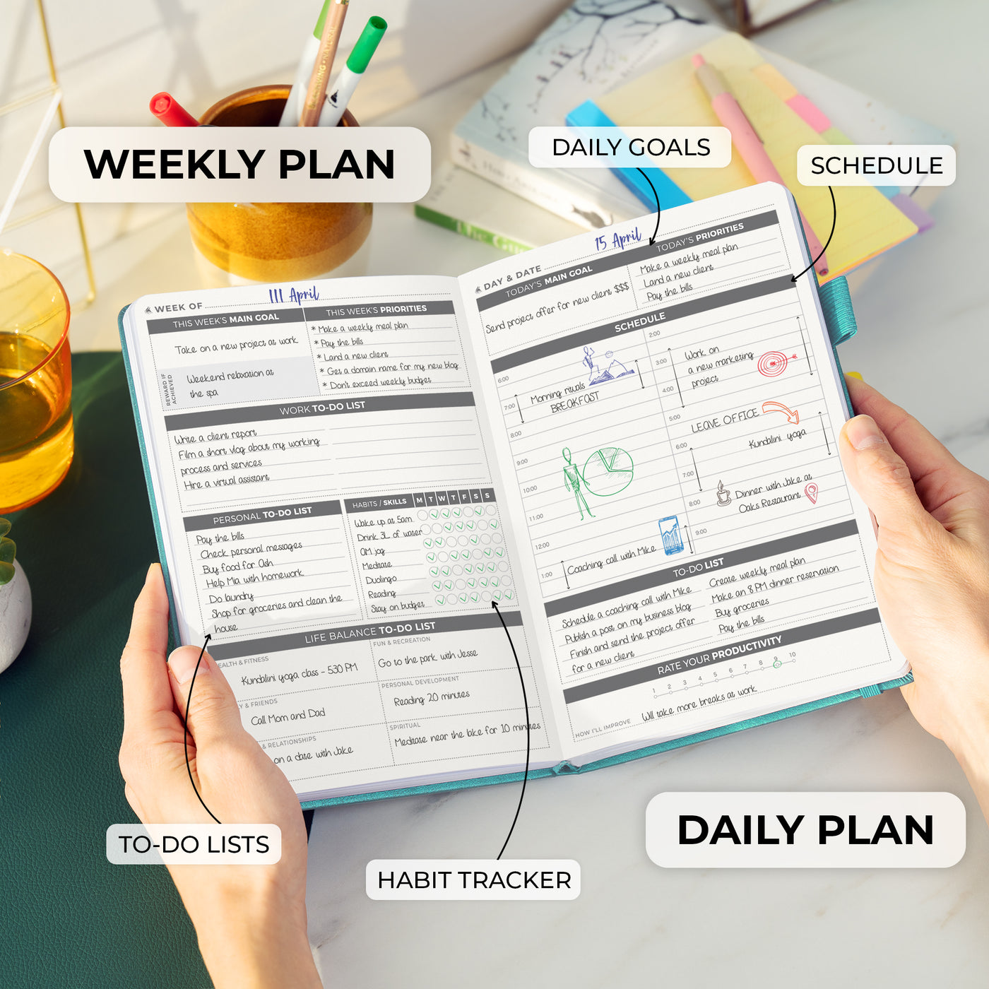 Undated Daily Planner - Life is Better With A Plan