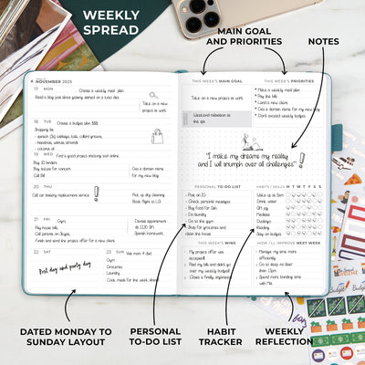 Dated Weekly Planner Premium 2025