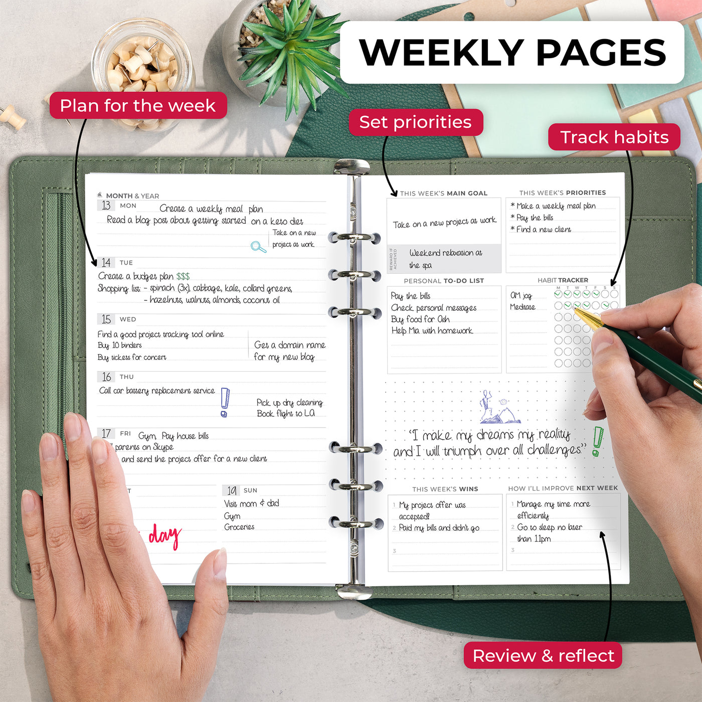 Weekly Planner Binder - Stay On Track & Never Miss Important Dates