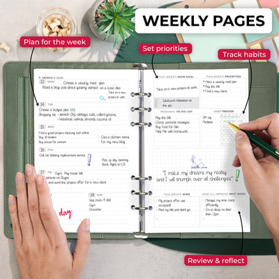 Weekly Planner Binder - Stay On Track & Never Miss Important Dates