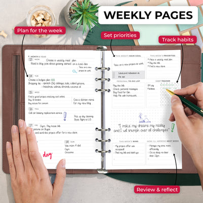 Weekly Planner Binder - Stay On Track & Never Miss Important Dates