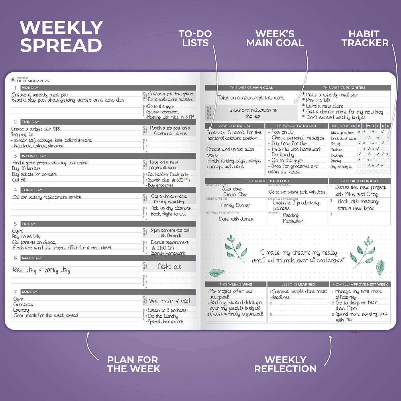 Dated Weekly Planner PRO 2025