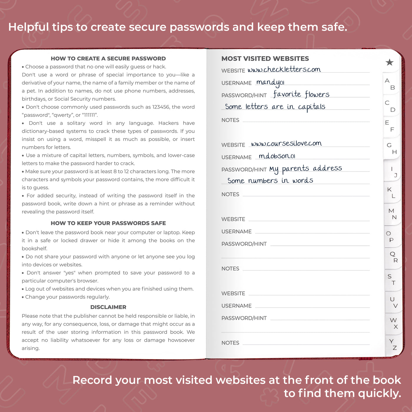 Password Book 2nd Edition