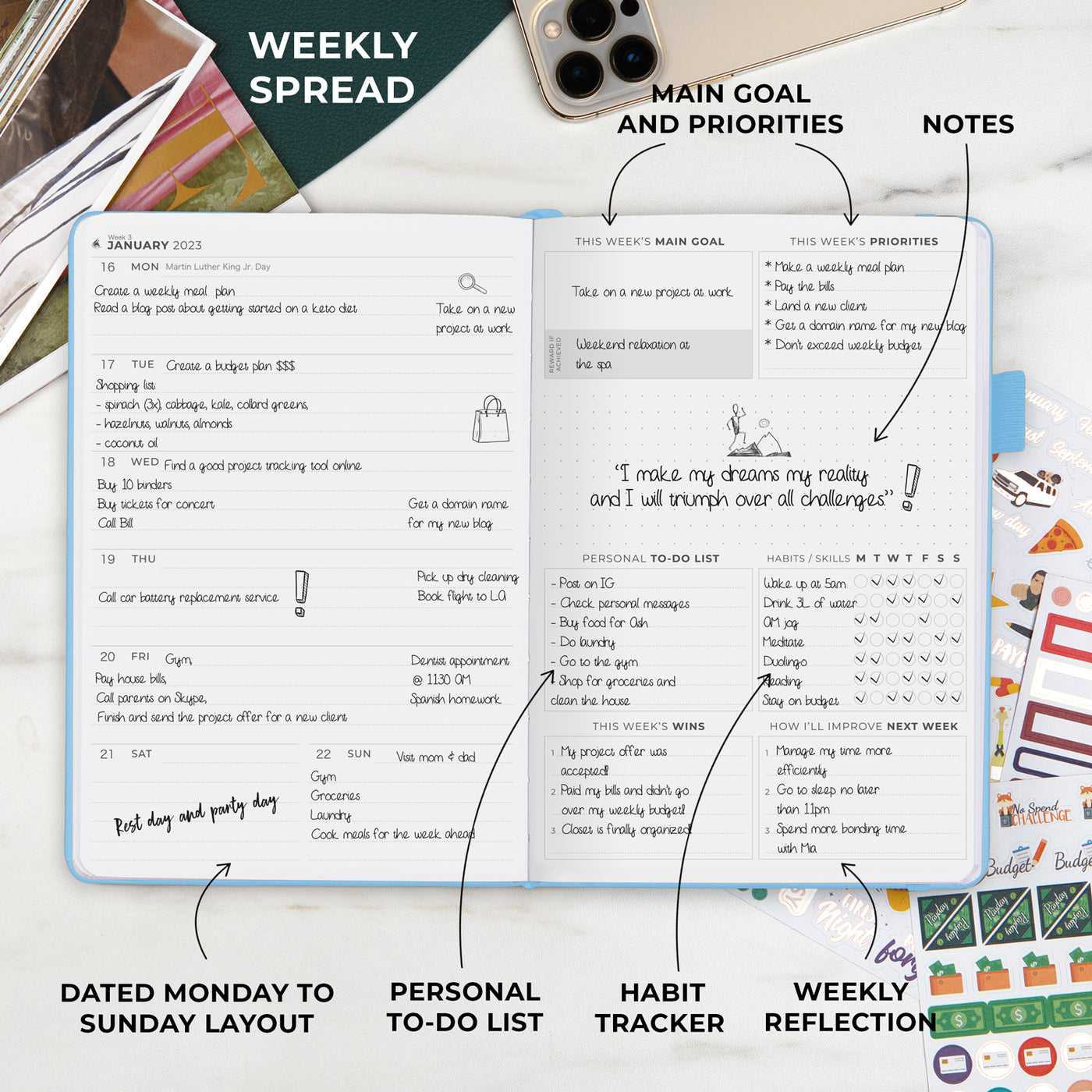 Dated Weekly Planner Premium 2023
