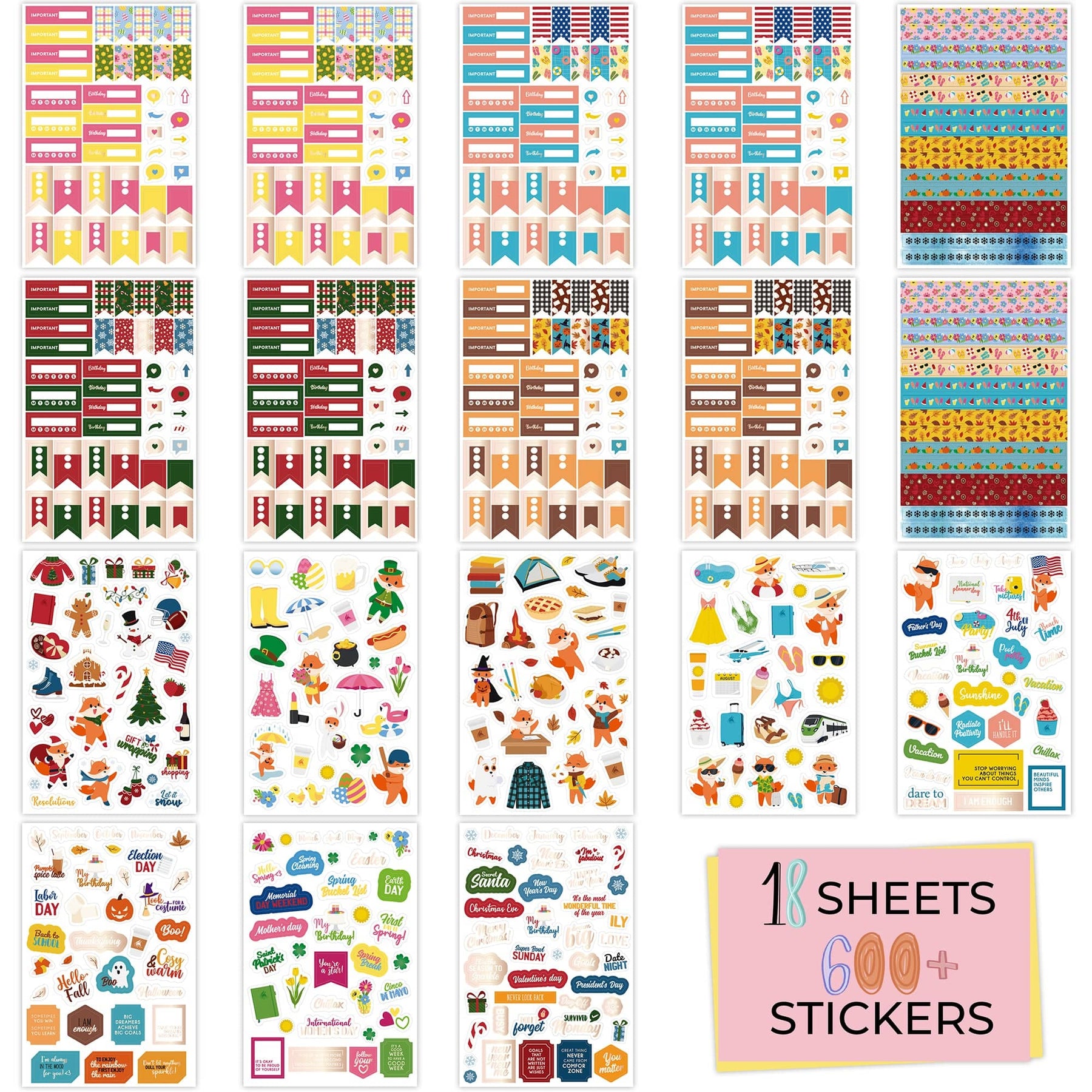 Planner Stickers - Monthly Planner Stickers and Accessories 25 Pages 1500+  Stunning Functional and Colorful Stickers,Calendar Stickers Includes