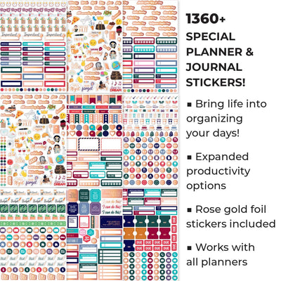 koboome Planner Stickers for Adults - 31 Sheets/1748 Pcs - Calendar Stickers for Adults Planner Aesthetic (31 Pack)