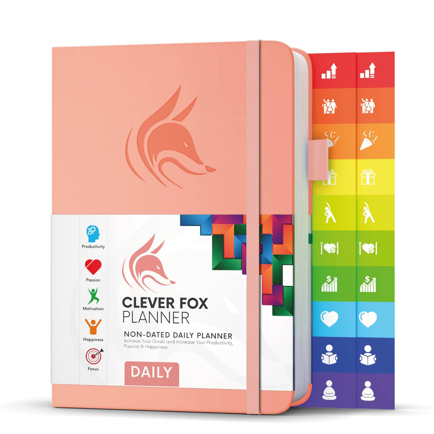 CLEVER FOX Planner - Undated Weekly Monthly Life Planner - Rose Gold