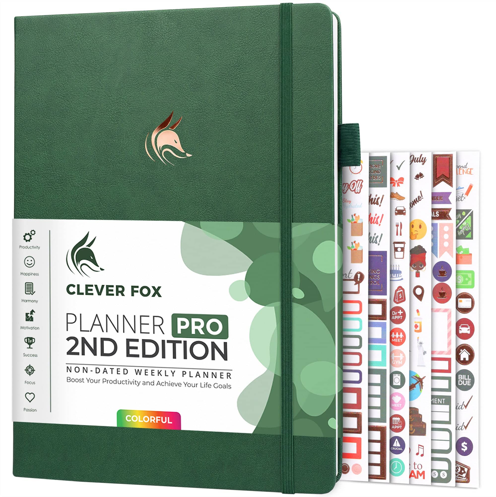 Clever Fox Planner in forest green