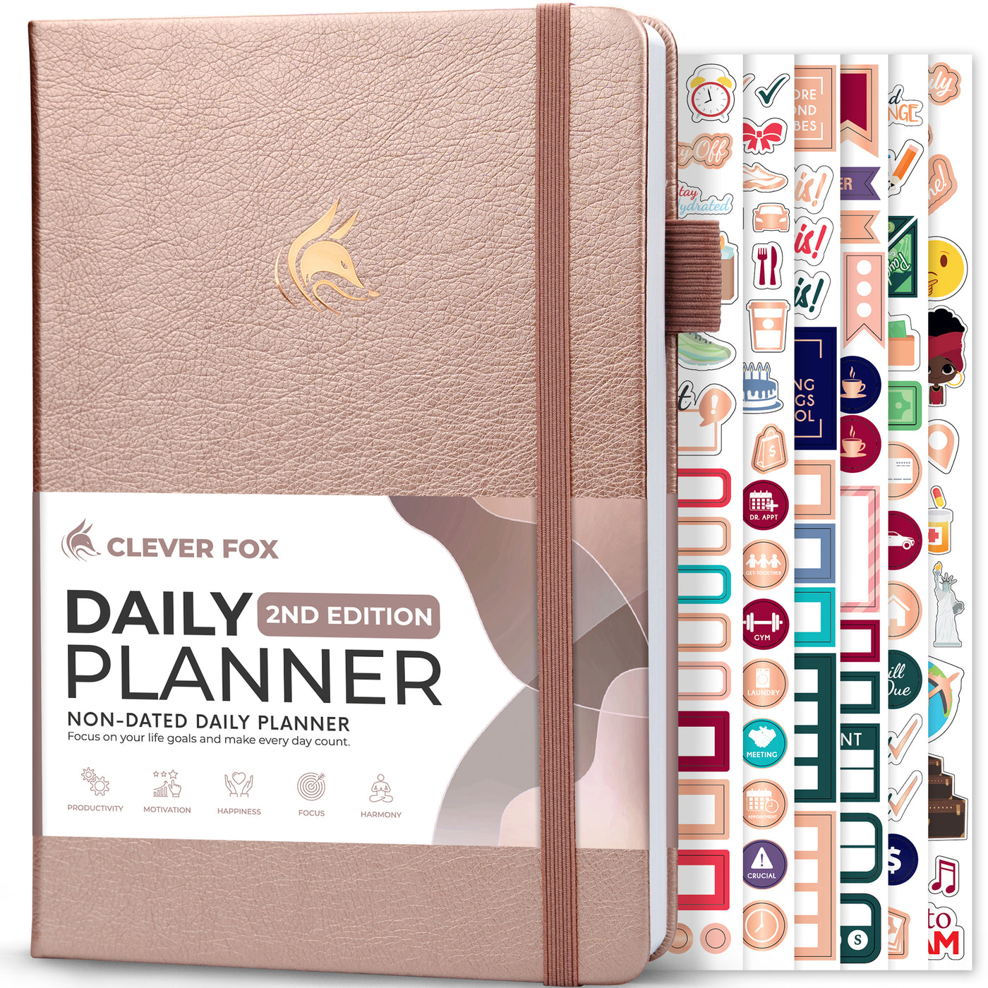 Clever Fox Planner 2nd Edition Teal Non-Dated Organizer w/additional  stickers